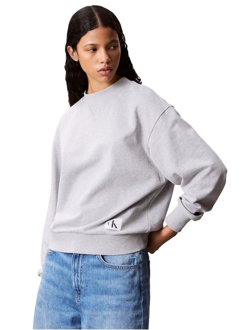 a ls badge logo terry cre nk CALVIN KLEIN JEANS | LV047B238GP79